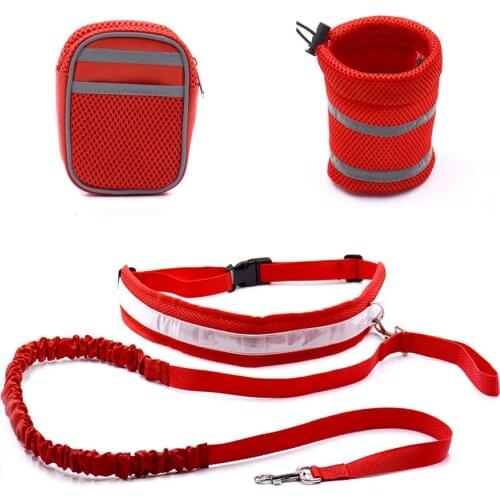Elastic Belt Strap hands free dog walking leash Pets Leash Running Leash With Reflective strip +elastic leash+drinking holder