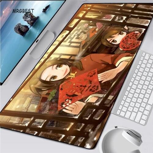 Chinese style cartoon mouse pad high quality rubber mouse pad computer accessories keyboard mouse pad calligraphy ink painting