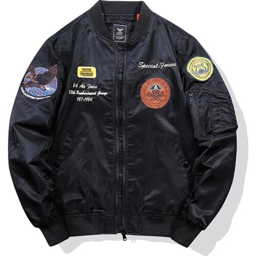 TEHEZAD Bomber Jackets Men Embroidery Spring Autumn MA-1 Military Nylon Windbreaker Mens Baseball Uniform Casual Loose Jacket 4X