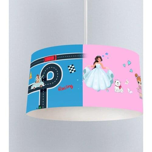 Lamp For Kids Bedrooms Light Chandelier for Living Room Childrens Room Blue Pink Princess Traffic Lamp Model 1402
