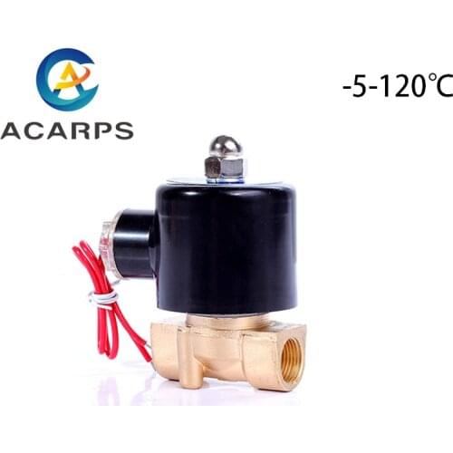1/8" Brass Solenoid Valve High Temperature 120 Degrees Normally Closed 220V 110V 24V 12V With EPDM Seal For Water Oil Air