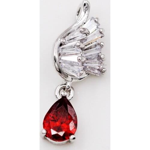 Trendy Gold Plated Waterdrop Pendant With White Red Zirconia Copper For Women Girls Fashion Jewelry Accessories Wedding Gift