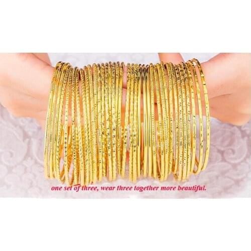 ANN jewelry Trendy Classic Gold Color Ethiopian bangle bracelet African girls jewelry big circle bangles for women