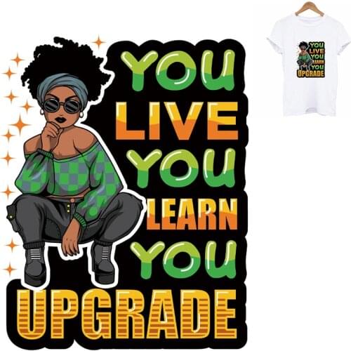 Fashion Girl Thermo Patch Stickers Iron On Transfers For Clothes T-shirt DIY Parches Heat Transfer Vinyl Patches For Clothing