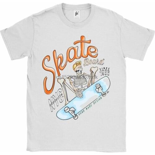 Skate Boarding Skeleton Wearing Cap In Brooklyn NYC Mens T-Shirt