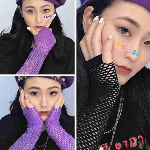 2021 New Ladies Fishnet Gloves Punk Half Finger Nightclub Etiquette Gloves