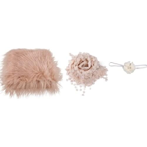 3Pcs Baby Blanket Swaddle Wrap Headband Set Newborn Infants Photography Props GXMB