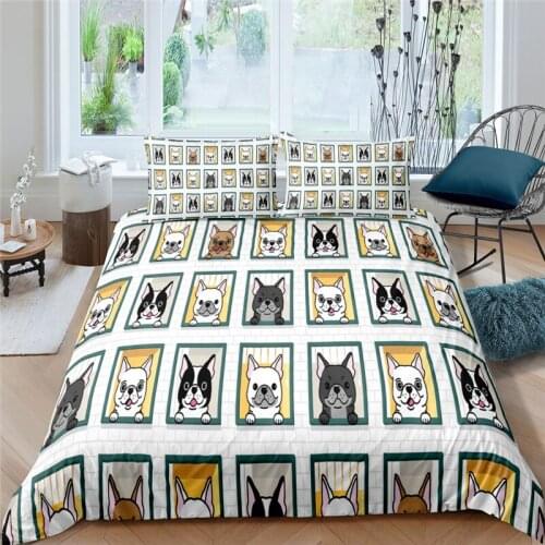 Luxury 3D Cartoon Dog Print 2/3Pcs Kids Bedding Set Comfortable Duvet Cover Pillowcase Home Textile Queen and King EU/US/AU Size