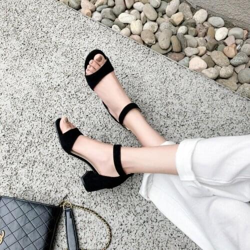 Big Size 11 12 13 14 15 16 high heels sandals women shoes woman summer ladies One-word zipper with open toe and thick heel