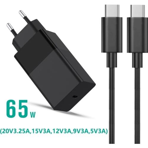 65W USB C Type C PD Charger USB Type C Universal Laptop Power Supply Adapter for Macbook Hp Dell Lenovo Notebook Tablet Phone