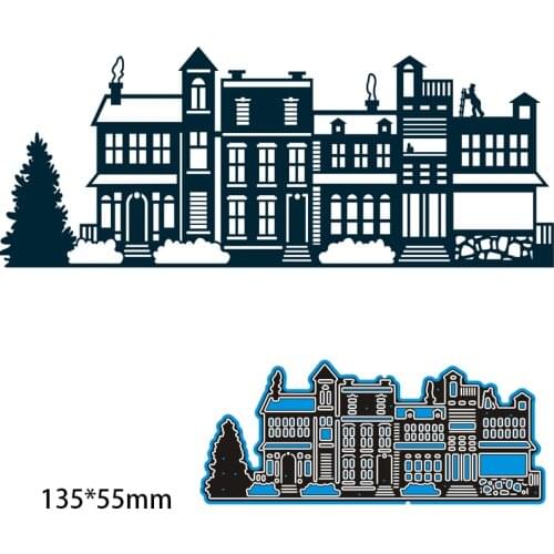 135*55mm BUILDINGS New Metal Cutting Dies for decor card DIY Scrapbooking stencil Paper Album template Dies