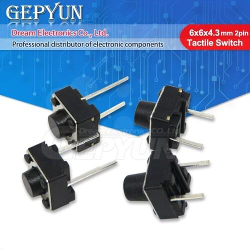 20Pcs Tactile Switch Momentary Tact 2pins 6x6x4.3/5/6/7mm 6*6*4.3mm 5mm 6mm 7mm