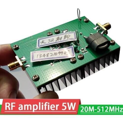20MHz-512MHz 5W RF amplifier linear power AMP for FM transmitter walkie-talkie remote control 315Mhz 433Mhz UV campus HAM Radio