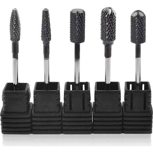5 Type Tungsten Carbide Nail Drill Bit For Electric Nail Drill Machine Titanium Burr Bits Milling Cutter Manicure Polishing Tool