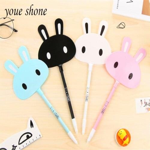 Youe shone 1pcs gel pen 0.5mm black cute rabbit fan styling pen prize for students Supply school stationery Cute