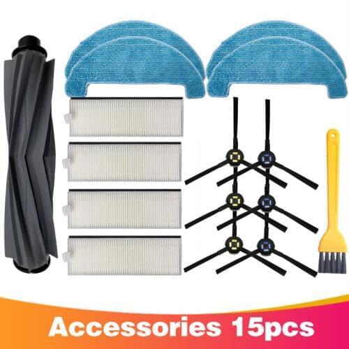 Main Brush Hepa Filter and Side Brush Primary Dust Air Filter for ILIFE A7 A9S Sweeping Floor Vacuum Cleaner Robot Replacement