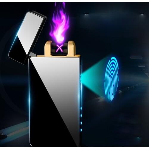 Fingerprint Touch Sensor Lighter Creative Gift USB Convenient Charging Arc Cigarette Lighter Gadgets for Men Technology Briquet