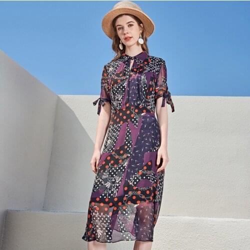 Dot purple chiffon silk floral maxi dress women 2020 summer long work beach office sexy party luxury dresses plus size