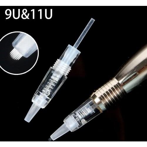 10/50pcs Microblading Machine Needles 9U 11U Cartridge Tattoo Needles Eyebrow/Lip Permanent Makeup Accessories Supplies