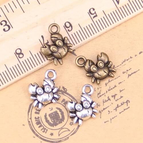 24pcs Charms crab 12x11mm Antique Pendants,Vintage Tibetan Silver Jewelry,DIY for bracelet necklace