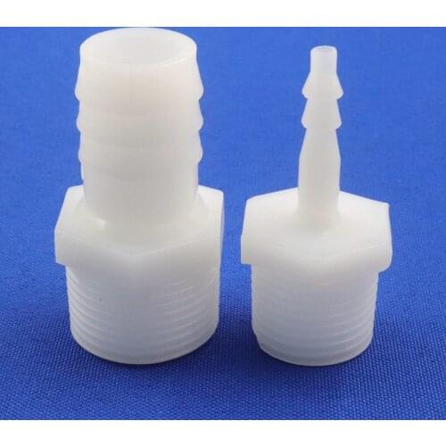 NuoNuoWell 5pcs/lot G1/2 Male Thread To 4~20mm Food Grade PE Straight Connectors Aquarium Fish Tank Air Pump Aerator Hose Joints