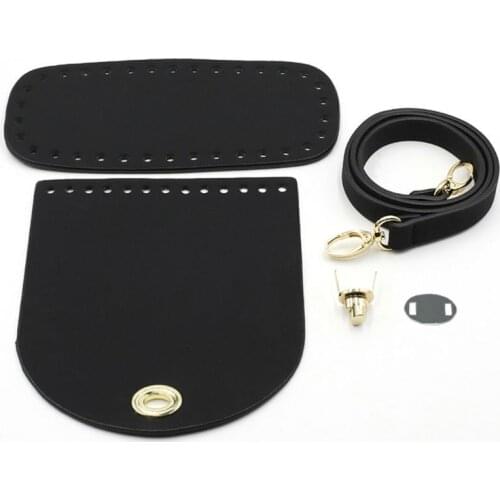 3Pcs/Set Faux Leather Shoulder Bag Bottom Strap Accessories for DIY Knit Handbag Sewing Accessories