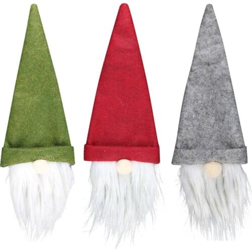 30Pcs Christmas Wine Bottle Cover Handmade Swedish Gnomes Wine Bottle Toppers for Xmas Home Party Table Decoration Xmas Gifts