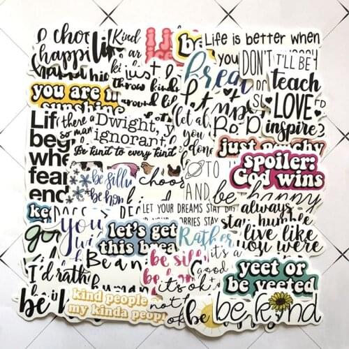 50 Inspirational Quotes And Proverbs Graffiti Stickers Student Desk Decoration Reminder Stickers