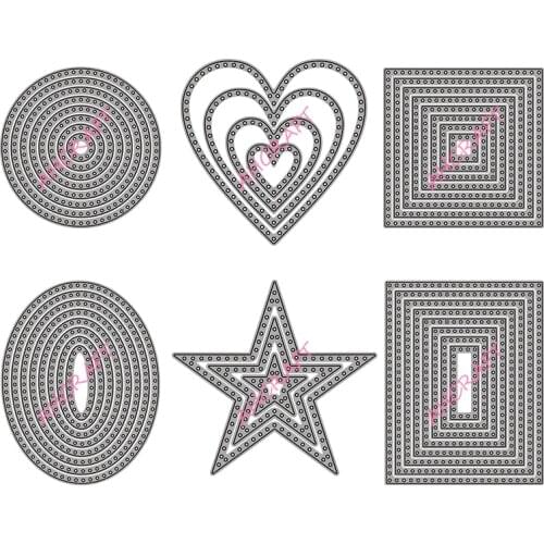 6pcs frames set Metal Cutting Dies for diy Scrapbooking Photo Album Decorative Embossing PaperCard Crafts Die2020