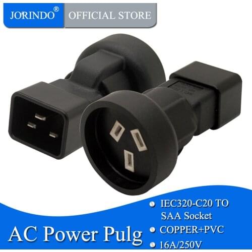IEC320 C20 TO SAA JORINDO IEC 320 C20 para SAA 3 pin female Power adapter para PDU UPS AC PLUG Adaptador Conventer
