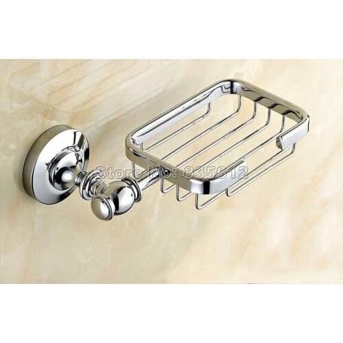 Bathroom Accessory Soap Basket Chrome Finish Soap Dish Holder Wall Mounted Wba810