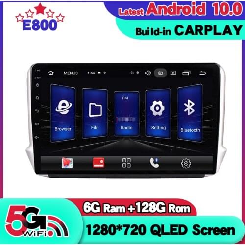 NEW 6GB Ram 128GB Rom Car Radio Navigation GPS For Peugeot 2008 208 2014 2018 Android 10 stereo receiver Autoradio Multimedia