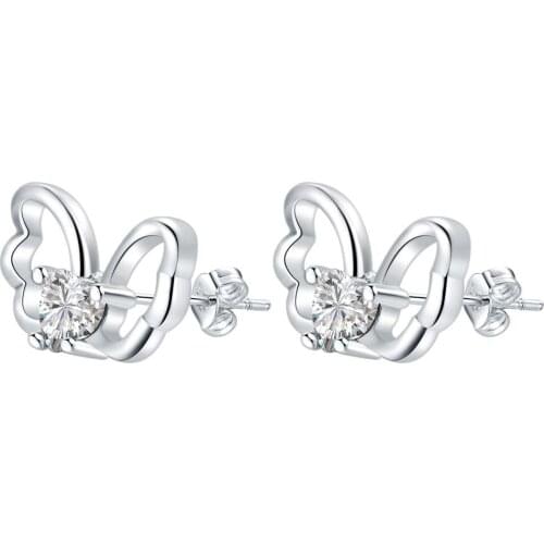 Shiny zircon butterfly high quality Silver Earrings for women fashion jewelry earrings /FKJIJXYS QTGEMLAG