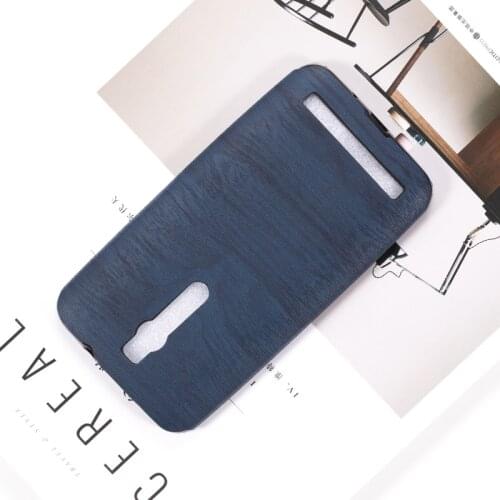 Wood grain PU Leather Phone Case For Asus Zenfone 2 ZE551ML Soft Silicone Case For Asus Zenfone 2 ZE551KL Protective Back Shell