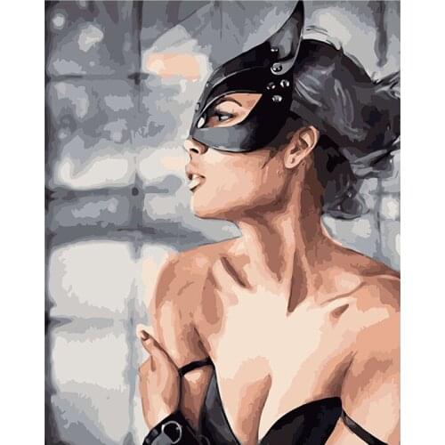 Digital oil painting DIY beautiful girl soft decoration painting needs to fill in by yourself to send brush and paint