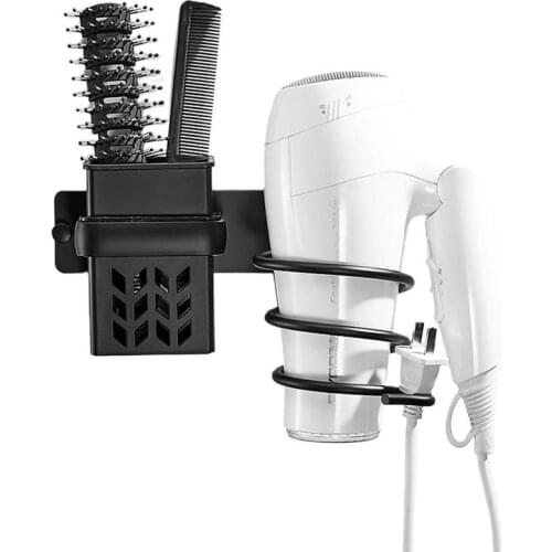 Hair Dryer Holder Storage Rack Bathroom Shelf Storage Accessories Hair Dryer Holder Rack Organizer Wall Mounted #20