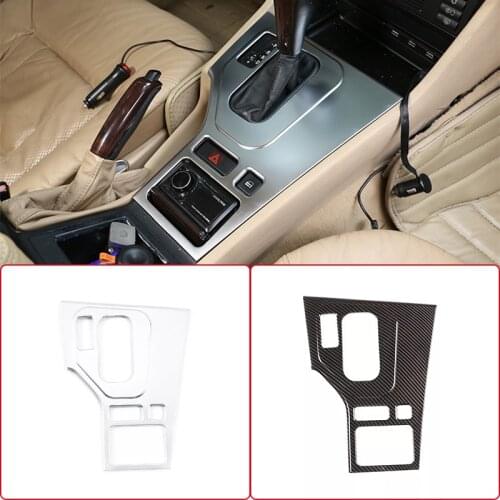 For BMW 5 Series E39 1998-2001 Carbon Fiber ABS Chrome Car Accessories Interior Center Console Gear Shift Panel Frame Trim Cover