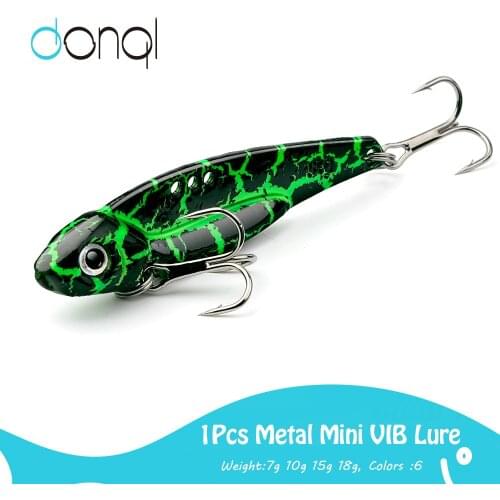 DONQL Metal VIB Fishing Lure Sinking Vibration Baits Crankbait Wobblers Fishing Baits Hard Lures With Treble Hook 7/10/15/18g