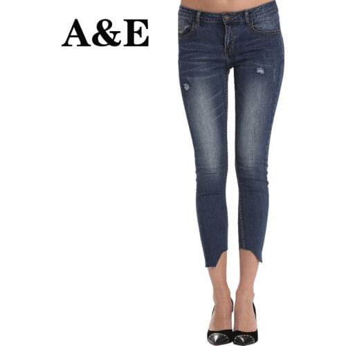 Alice & Elmer Women Mid-Rise Elastic Ankle Skinny Jeans For Women Pants Denim Vintage Stretch Jeans For Girl Casual Pants Female