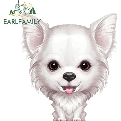 EARLFAMILY 13cm x 11cm for Chihuahua Car Stickers Motorcycle Decal Windshield Campervan Vinyl Car Assessoires Windows Decor