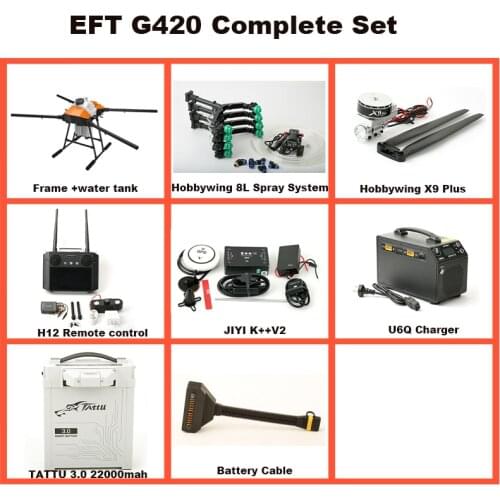 EFT GX Serial G420 Four-axis 20L 20KG Agricultural Spray Drone with Hobbywing X9 PLUS Power System