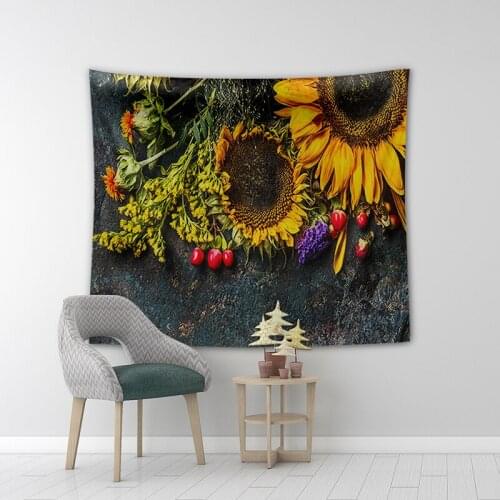 Sunflower Tapestries Wall Hanging Sunflower Sunshine Sun Tapestry Decorative Blanket Fabric Bedroom Decor Large Size Tapestry