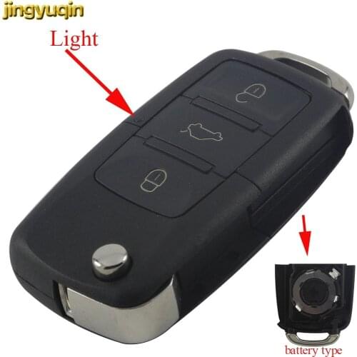 Jingyuqin Folding Remote Car Key Shell Case Fob for Volkswagen Vw Jetta Golf Passat Beetle Polo Bora