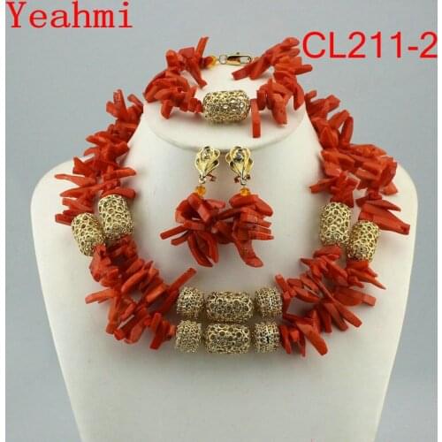 HOT Fashion jewelry set Nigeria Dubai gold-color African bead jewelry wedding jewelry set african beads jewelry sets CL211-1