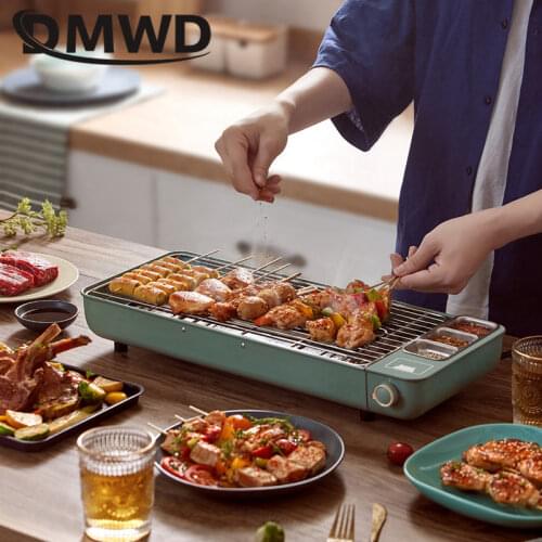 CUKYI smokeless electric baking pan non stick electric oven multifunctional household barbecue grill grill pan 3 colour 1800w