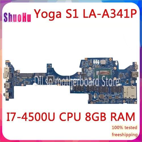 KEFU ZIPS1 LA-A341P For Lenovo Thinkpad Yoga S1 Laptop Motherboard I7-4500U CPU 8GB RAM Original Tested DDR4 HM87 Intel 90 Days