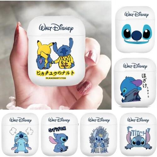 Cute Stitch Silicone Cases For Apple Airpods 1/2 Protective Shockproof Wireless Earphone Cover Charging Box Bags Hot