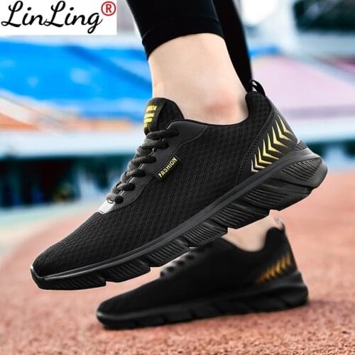 2021 New Rubber Sole Men Running Sports Shoes Male Mesh Breathable Flat Casual Sneakers Mens Black Large Size 48 Walking Shoes