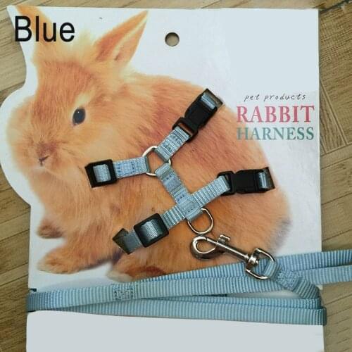 Pet Rabbit Soft Harness Leash Adjustable Bunny Traction Rope for Running Walking SDF-SHIP