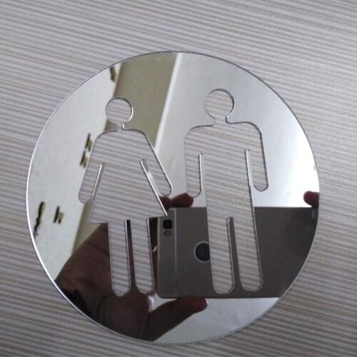 New Arrival Wall Stickers Men Women design Glass/Bathroom 3D Mirror Sticker ClassicHome Decor For WC For Tile